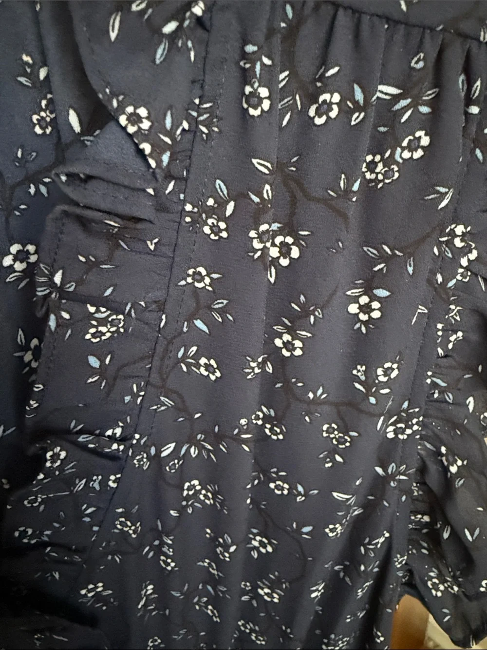 kate spade navy floral ruffle wrap dress with tie waist